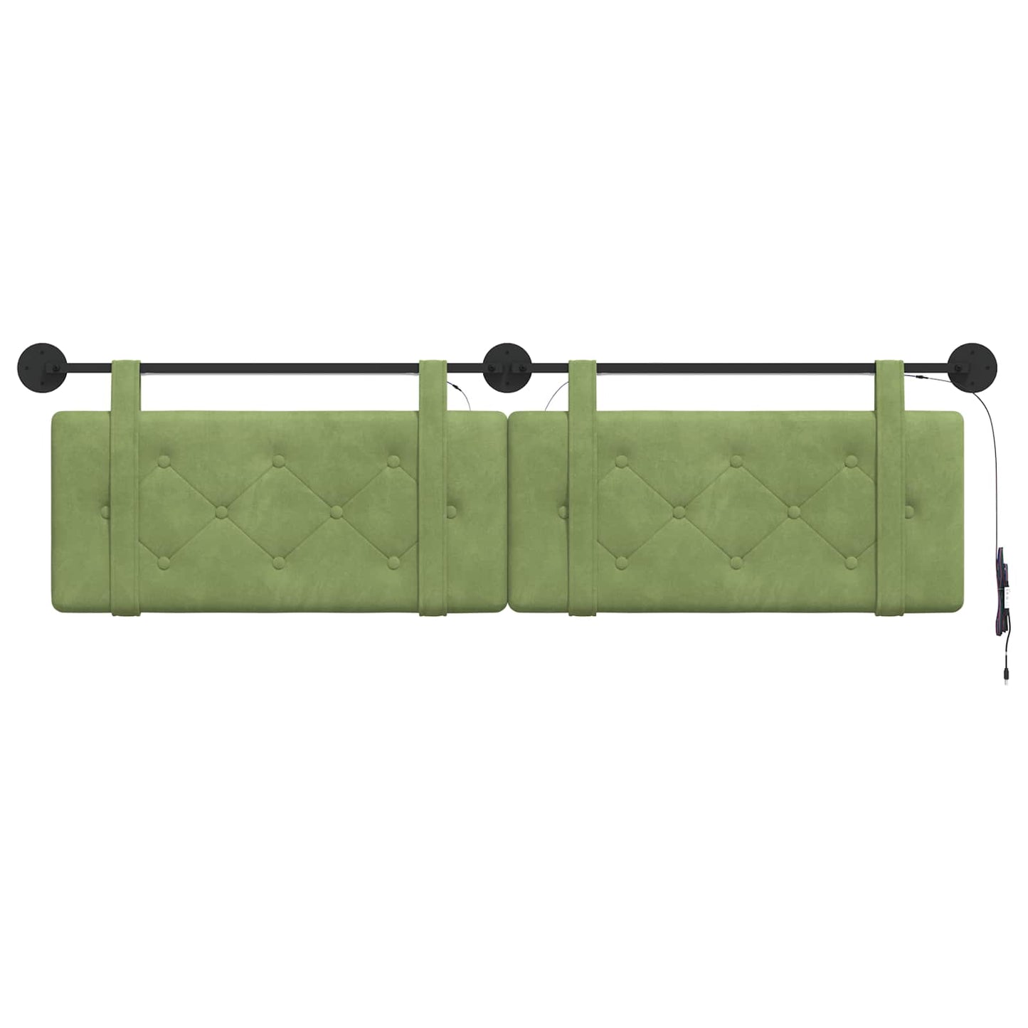 Hangend hoofdbord Met LED-verlichting Lichtgroen Fluweel is nu te koop bij PeponiXL, paradijselijk wonen!