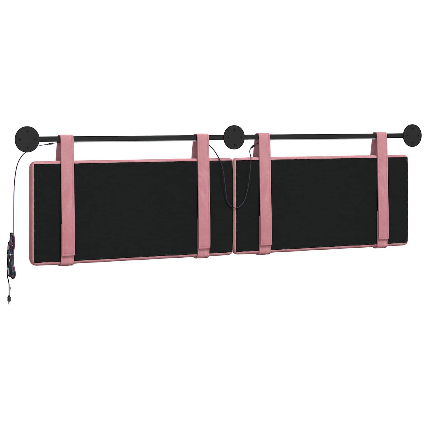 Hangend hoofdbord Met LED-verlichting Roze Fluweel is nu te koop bij PeponiXL, paradijselijk wonen!