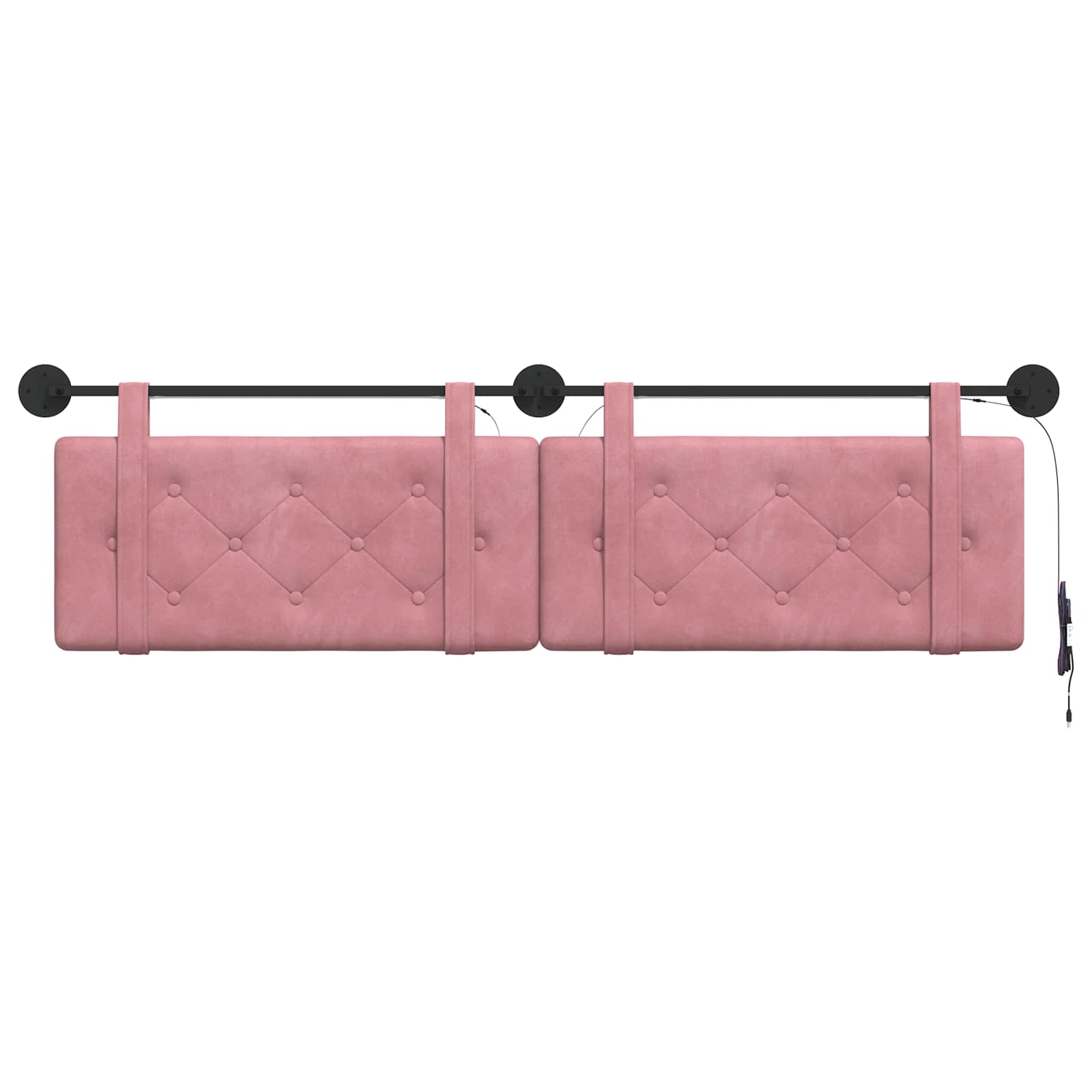 Hangend hoofdbord Met LED-verlichting Roze Fluweel is nu te koop bij PeponiXL, paradijselijk wonen!
