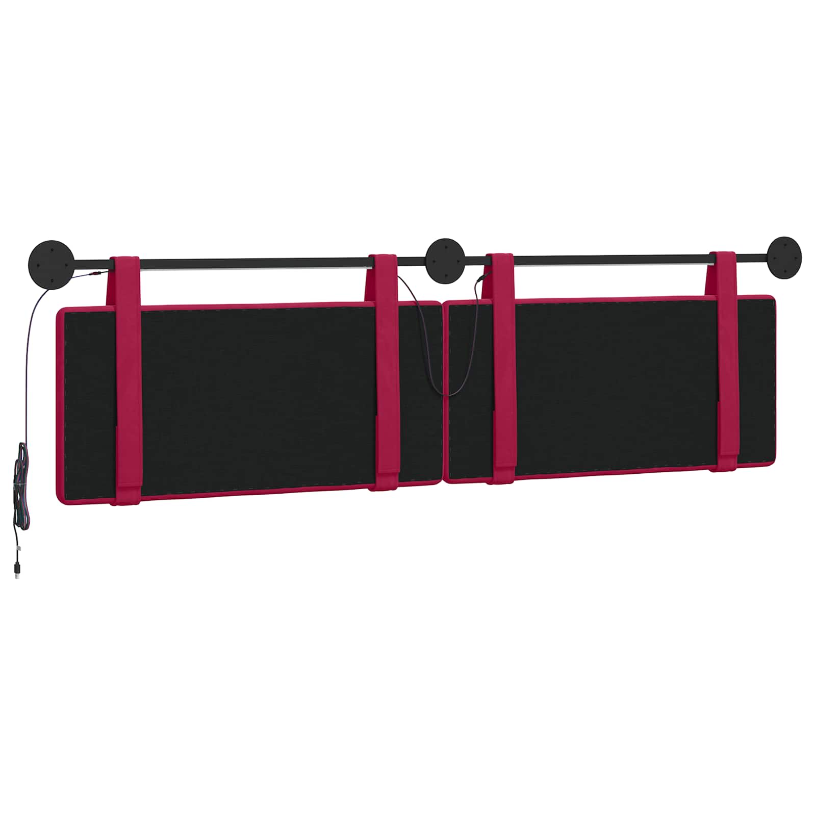 Hangend hoofdbord Met LED-verlichting Wijnrood Fluweel is nu te koop bij PeponiXL, paradijselijk wonen!