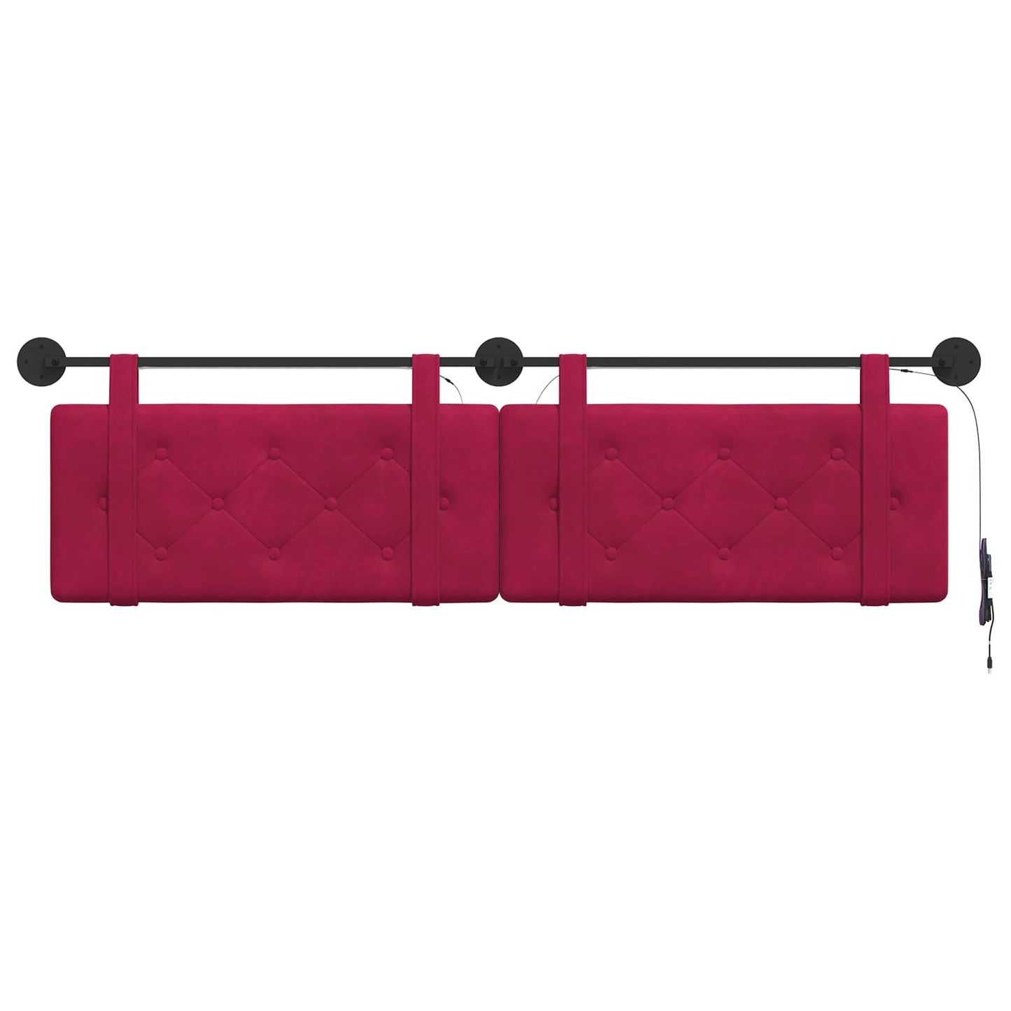 Hangend hoofdbord Met LED-verlichting Wijnrood Fluweel is nu te koop bij PeponiXL, paradijselijk wonen!