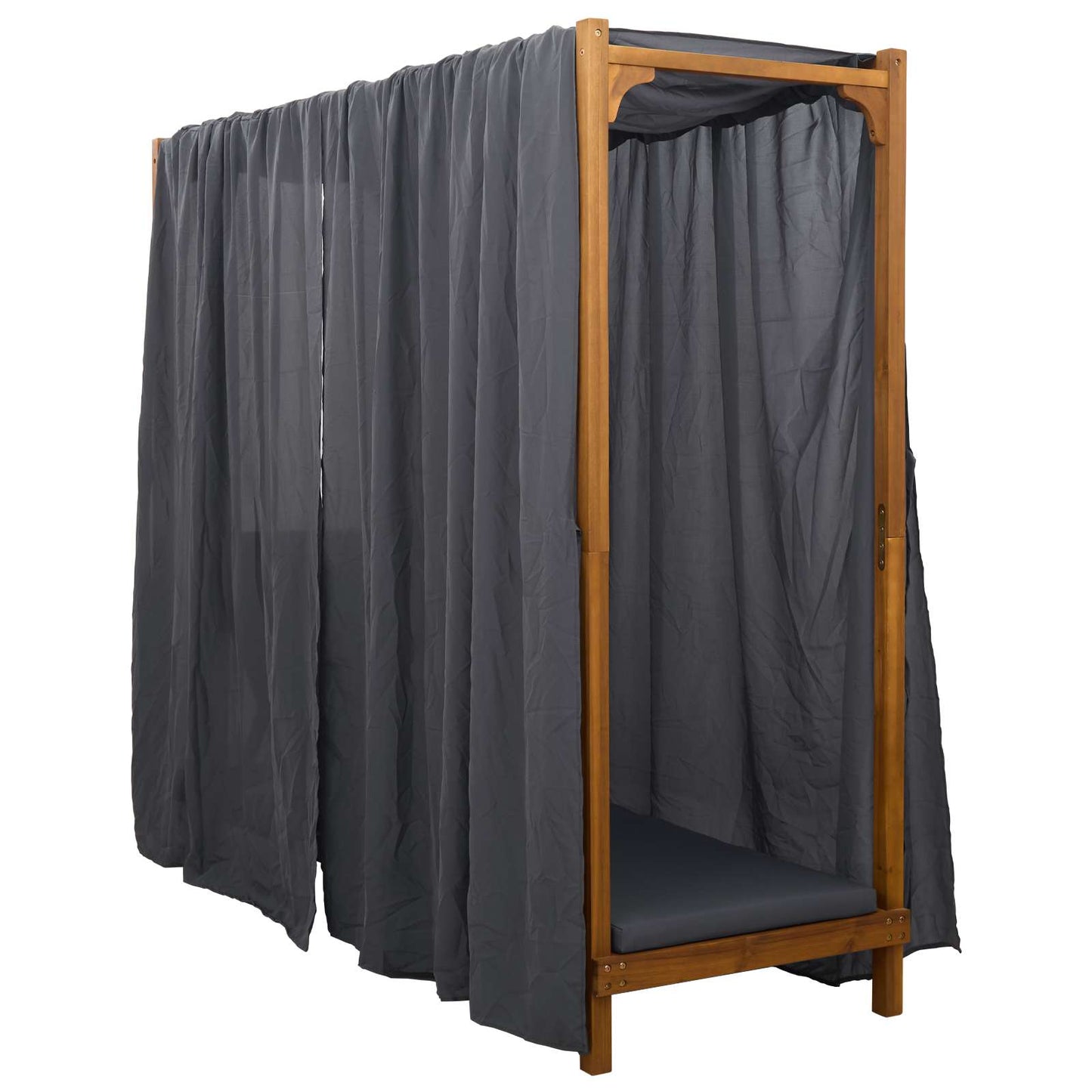 Eenpersoons ligbed met luifel en gordijnen Donkergrijs is nu te koop bij PeponiXL, paradijselijk wonen!