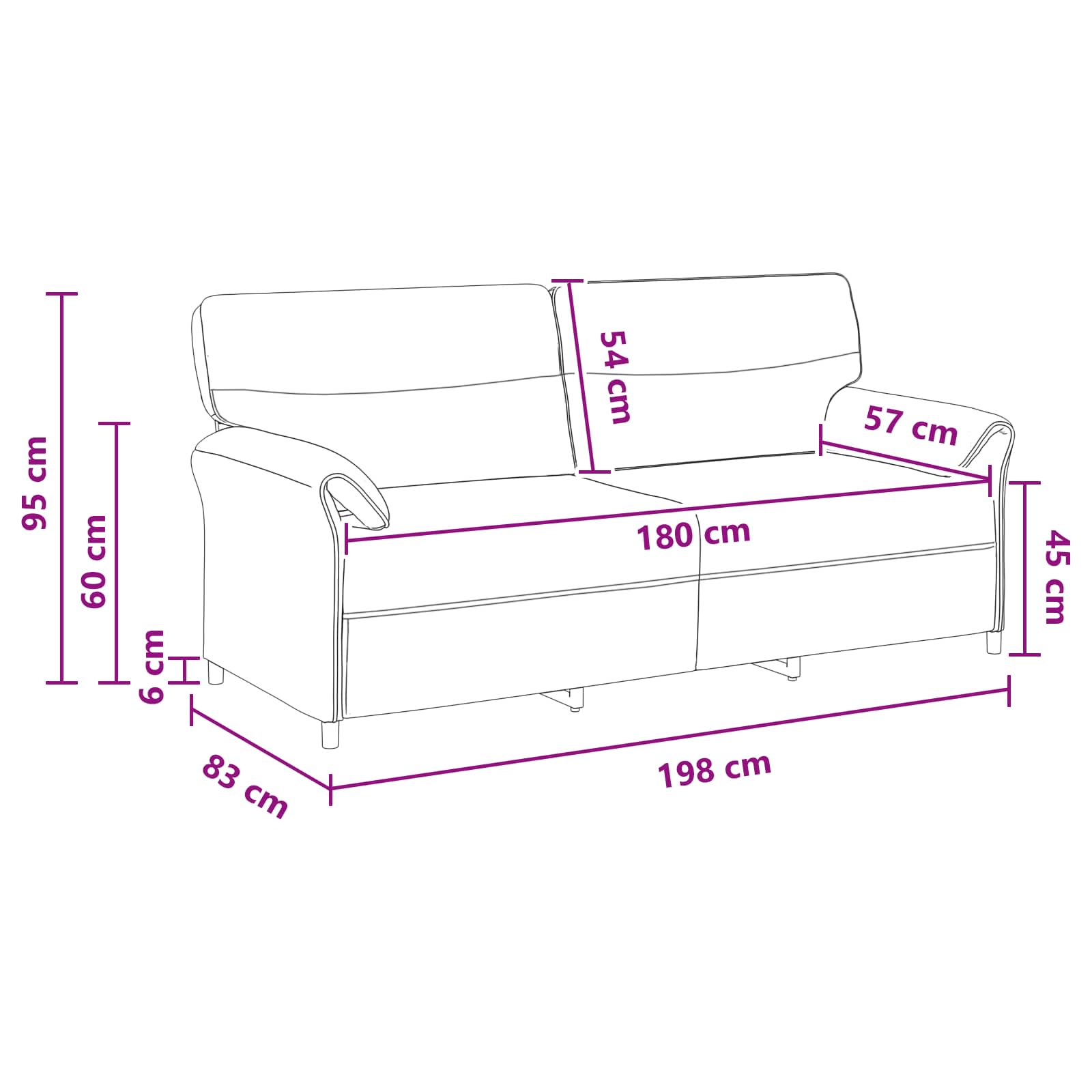 Bank 100% polyester metalen frame MDF, Multiplex is nu te koop bij PeponiXL, paradijselijk wonen!