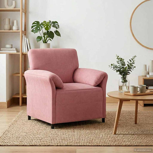 1-Zits Bank Roze 88 x 83 x 95 cm Fluweel is nu te koop bij PeponiXL, paradijselijk wonen!