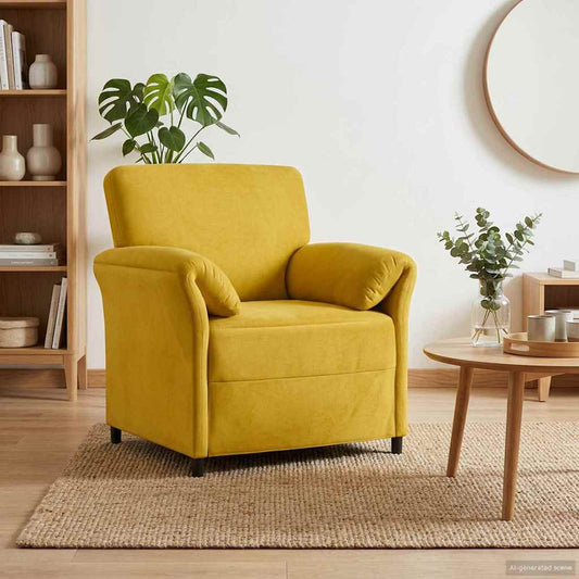 1-Zits Bank Geel 88 x 83 x 95 cm Fluweel is nu te koop bij PeponiXL, paradijselijk wonen!