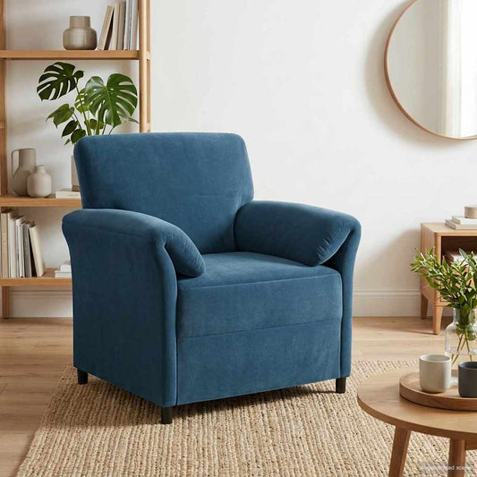 1-Zits Bank Blauw 88 x 83 x 95 cm Fluweel is nu te koop bij PeponiXL, paradijselijk wonen!
