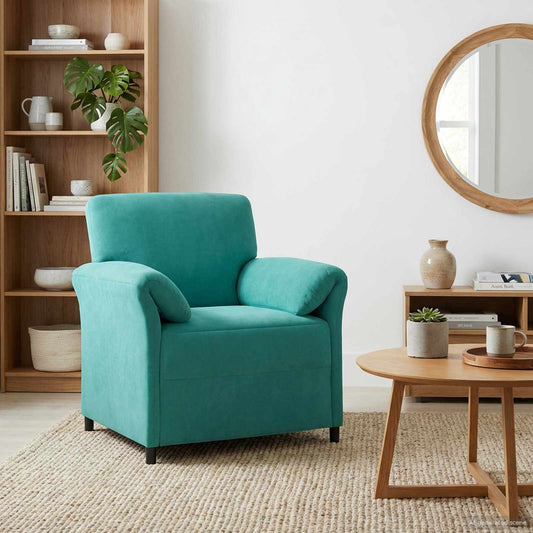 1-Zits Bank Turquoise 88 x 83 x 95 cm Fluweel is nu te koop bij PeponiXL, paradijselijk wonen!