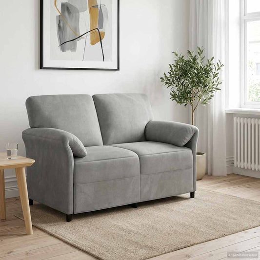 2-Zits Sofa Lichtgrijs 138 x 83 x 95 cm Fluweel is nu te koop bij PeponiXL, paradijselijk wonen!