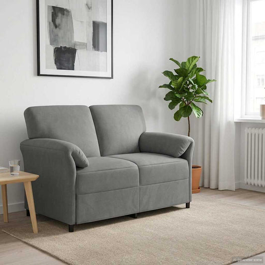 2-Zits Sofa Donkergrijs 138 x 83 x 95 cm Fluweel is nu te koop bij PeponiXL, paradijselijk wonen!