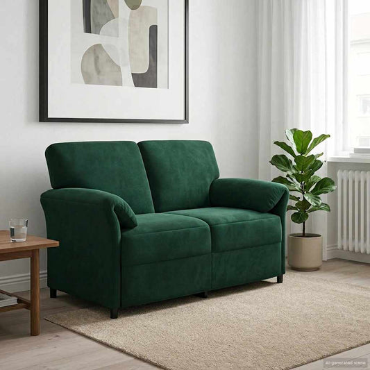 2-Zits Sofa Donkergroen 138 x 83 x 95 cm Fluweel is nu te koop bij PeponiXL, paradijselijk wonen!