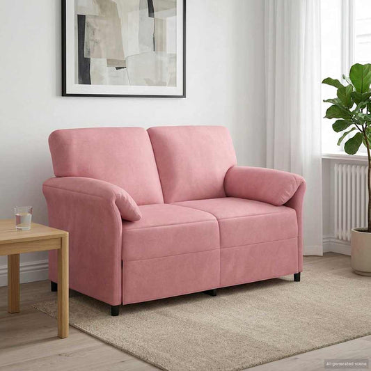 2-Zits Sofa Roze 138 x 83 x 95 cm Fluweel is nu te koop bij PeponiXL, paradijselijk wonen!