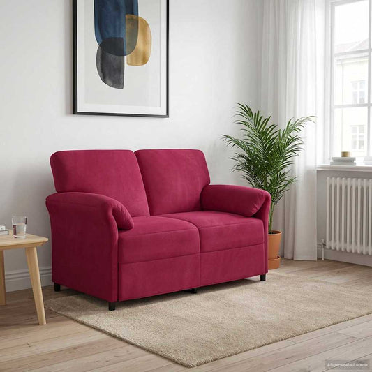 2-Zits Sofa Wijnrood 138 x 83 x 95 cm Fluweel is nu te koop bij PeponiXL, paradijselijk wonen!