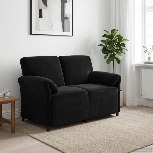 2-Zits Sofa Zwart 138 x 83 x 95 cm Fluweel is nu te koop bij PeponiXL, paradijselijk wonen!