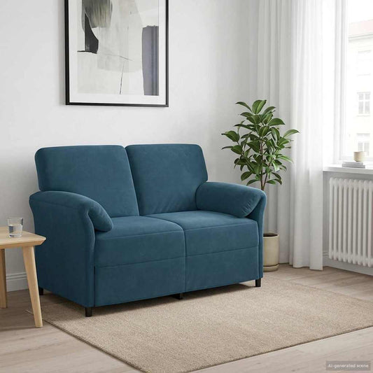 2-Zits Sofa Blauw 138 x 83 x 95 cm Fluweel is nu te koop bij PeponiXL, paradijselijk wonen!