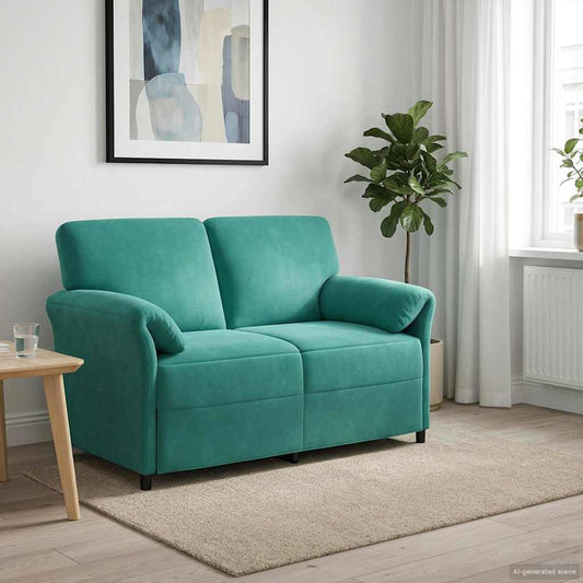 2-Zits Sofa Turquoise 138 x 83 x 95 cm Fluweel is nu te koop bij PeponiXL, paradijselijk wonen!