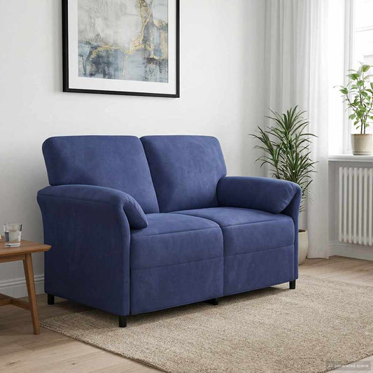 2-Zits Sofa Politieblauw 138 x 83 x 95 cm Fluweel is nu te koop bij PeponiXL, paradijselijk wonen!
