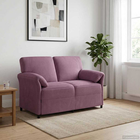 2-Zits Sofa Paars 138 x 83 x 95 cm Fluweel is nu te koop bij PeponiXL, paradijselijk wonen!