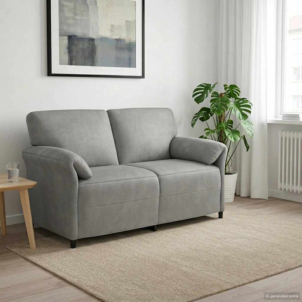 2-Zits Sofa Lichtgrijs 158 x 83 x 95 cm Fluweel is nu te koop bij PeponiXL, paradijselijk wonen!