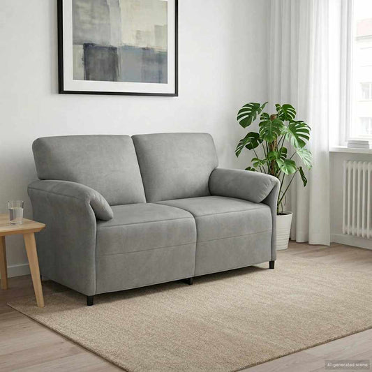 2-Zits Sofa Lichtgrijs 158 x 83 x 95 cm Fluweel is nu te koop bij PeponiXL, paradijselijk wonen!