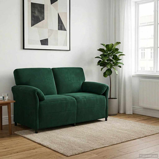 2-Zits Sofa Donkergroen 158 x 83 x 95 cm Fluweel is nu te koop bij PeponiXL, paradijselijk wonen!