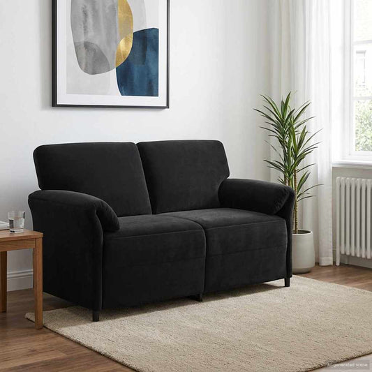 2-Zits Sofa Zwart 158 x 83 x 95 cm Fluweel is nu te koop bij PeponiXL, paradijselijk wonen!