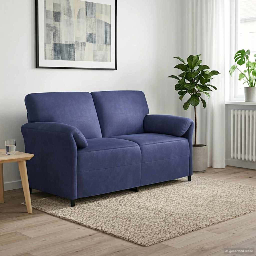 2-Zits Sofa Politieblauw 158 x 83 x 95 cm Fluweel is nu te koop bij PeponiXL, paradijselijk wonen!