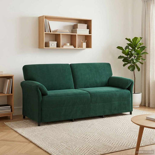 3-Zits Bank Donkergroen 198 x 83 x 95 cm Fluweel is nu te koop bij PeponiXL, paradijselijk wonen!