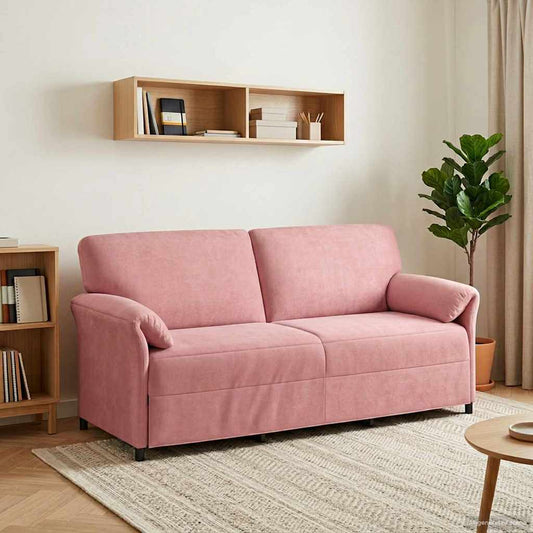 3-Zits Bank Roze 198 x 83 x 95 cm Fluweel is nu te koop bij PeponiXL, paradijselijk wonen!