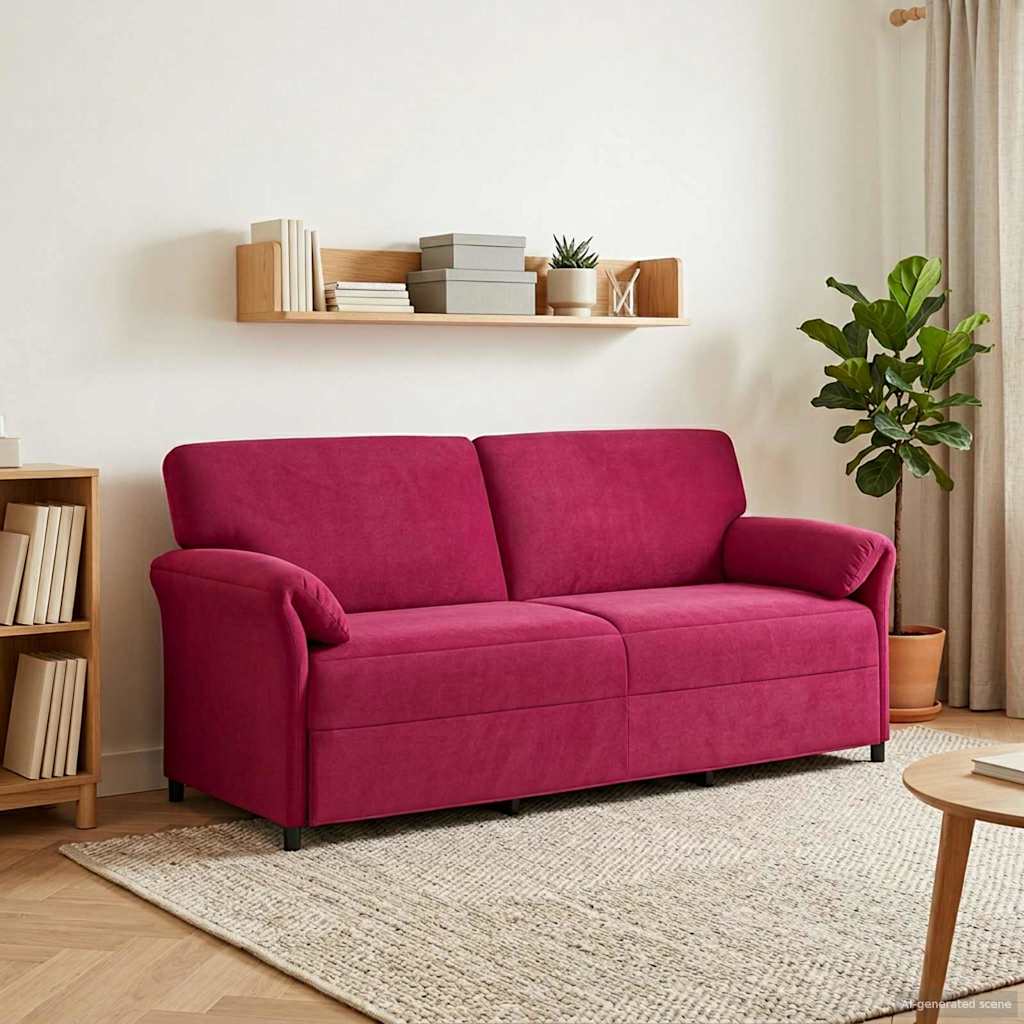 3-Zits Bank Wijnrood 198 x 83 x 95 cm Fluweel is nu te koop bij PeponiXL, paradijselijk wonen!