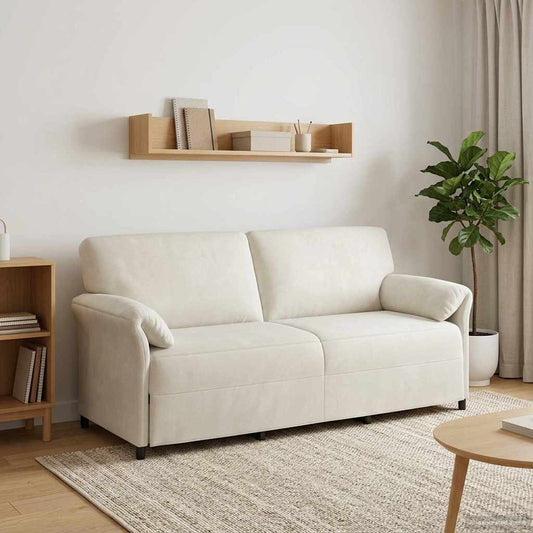 3-Zits Bank Crèmekleurig 198 x 83 x 95 cm Fluweel is nu te koop bij PeponiXL, paradijselijk wonen!