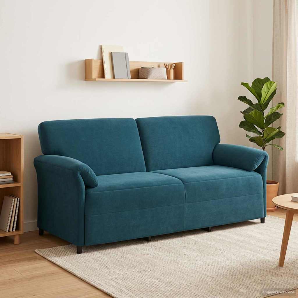 3-Zits Bank Blauw 198 x 83 x 95 cm Fluweel is nu te koop bij PeponiXL, paradijselijk wonen!