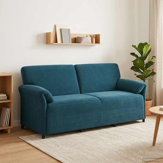 3-Zits Bank Blauw 198 x 83 x 95 cm Fluweel is nu te koop bij PeponiXL, paradijselijk wonen!