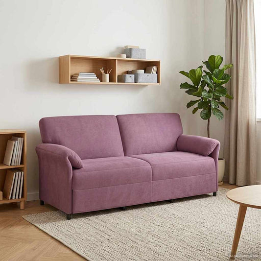 3-Zits Bank Paars 198 x 83 x 95 cm Fluweel is nu te koop bij PeponiXL, paradijselijk wonen!