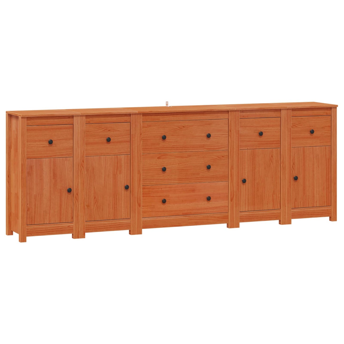 Dressoir met lade 5 pcs Waskleur Bruin Massief grenenhout is nu te koop bij PeponiXL, paradijselijk wonen!