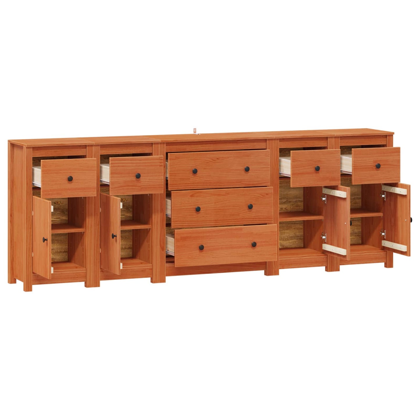 Dressoir met lade 5 pcs Waskleur Bruin Massief grenenhout is nu te koop bij PeponiXL, paradijselijk wonen!
