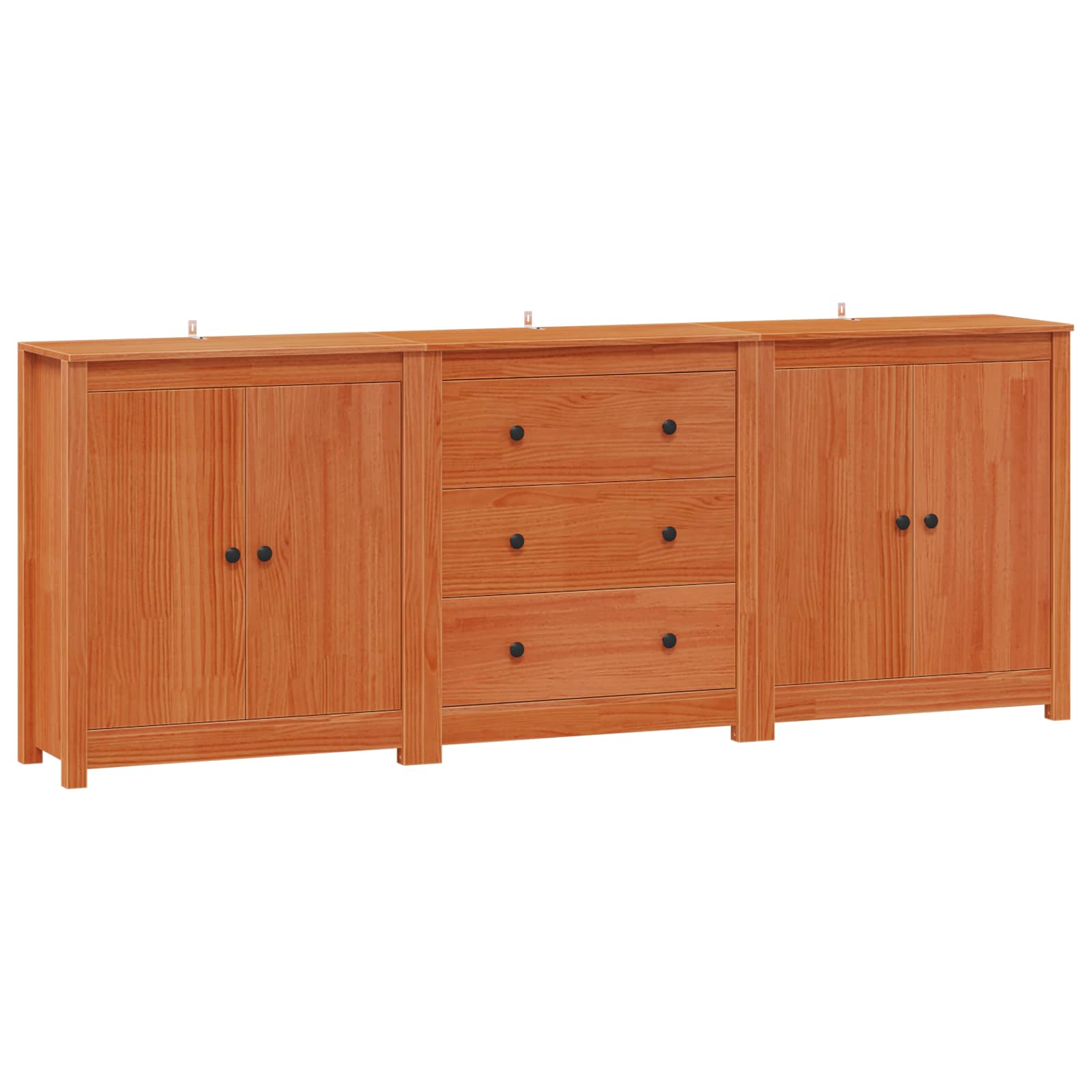 Dressoir met lade 3 pcs Wasbruin Massief grenenhout is nu te koop bij PeponiXL, paradijselijk wonen!