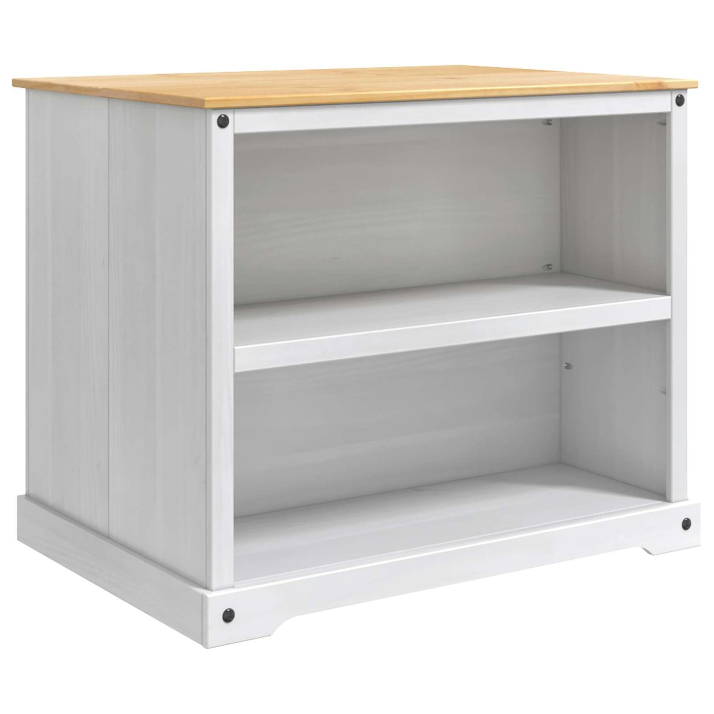 Keuken Trolley 2 pcs Wit en Honing Was 112 x 77 x 91,5 cm