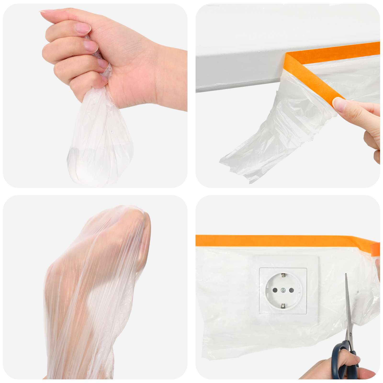 Stofblad met Plakband 6 pcs Doorzichtig 210 x 2000 cm HDPE is nu te koop bij PeponiXL, paradijselijk wonen!