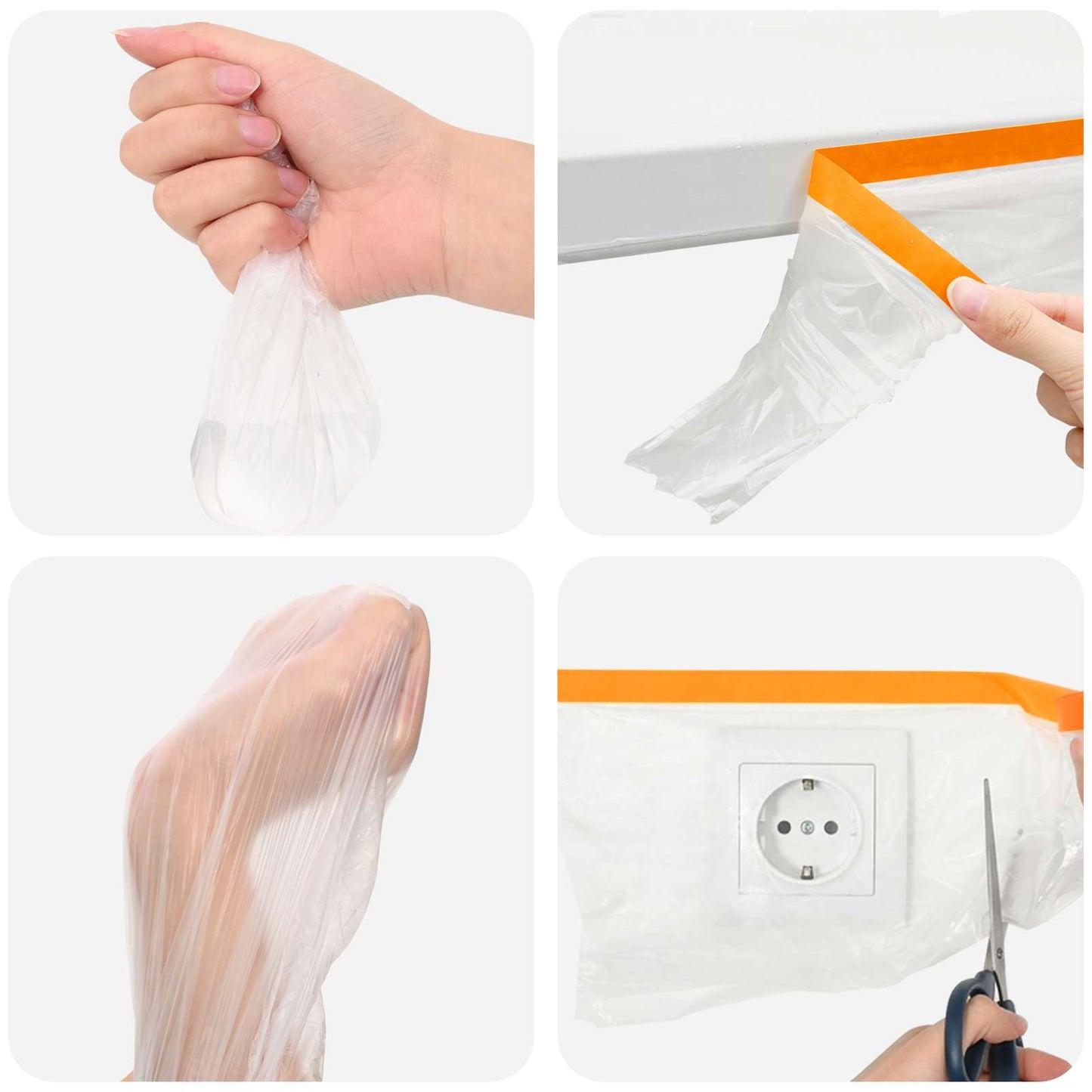 Stofblad met Plakband 6 pcs Doorzichtig 240 x 2000 cm HDPE is nu te koop bij PeponiXL, paradijselijk wonen!
