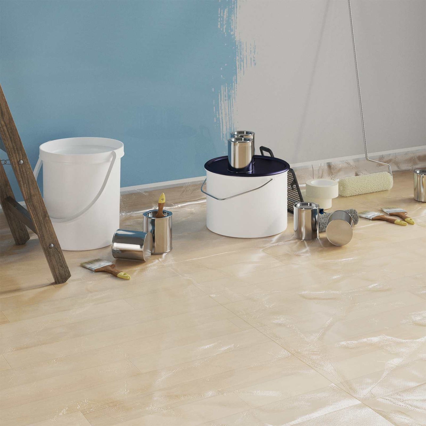 Stofdoek met plakband 6 pcs Doorzichtig 140 x 3300 cm HDPE is nu te koop bij PeponiXL, paradijselijk wonen!