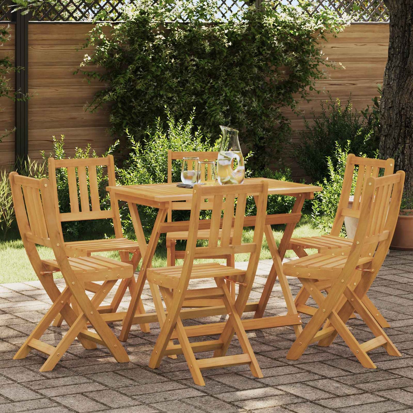Bistrostoelen voor buiten 6 pcs Naturel Massief Acaciahout is nu te koop bij PeponiXL, paradijselijk wonen!
