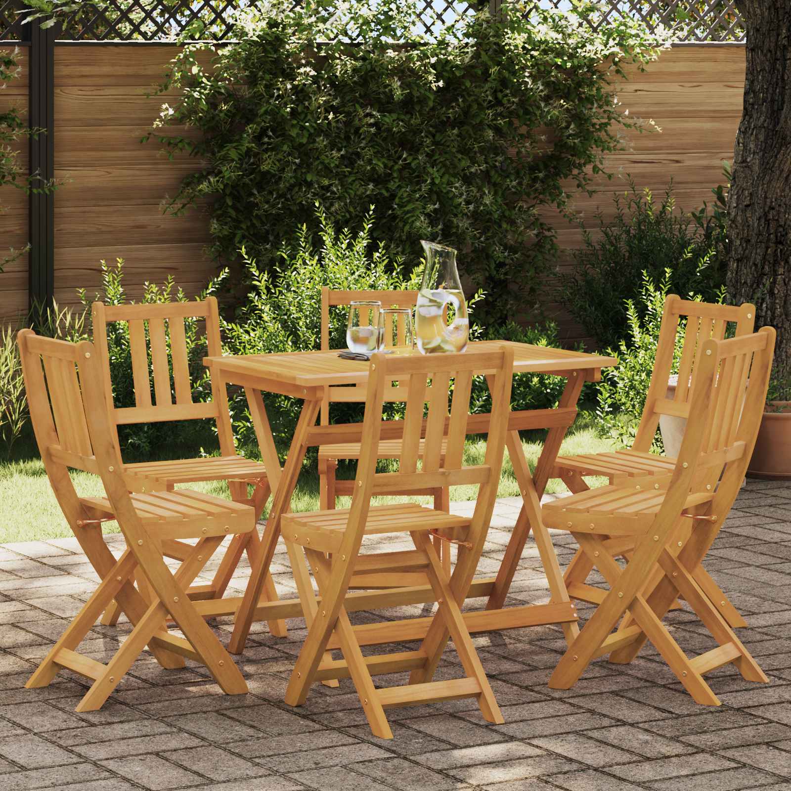 Bistrostoelen voor buiten 6 pcs Naturel Massief Acaciahout is nu te koop bij PeponiXL, paradijselijk wonen!
