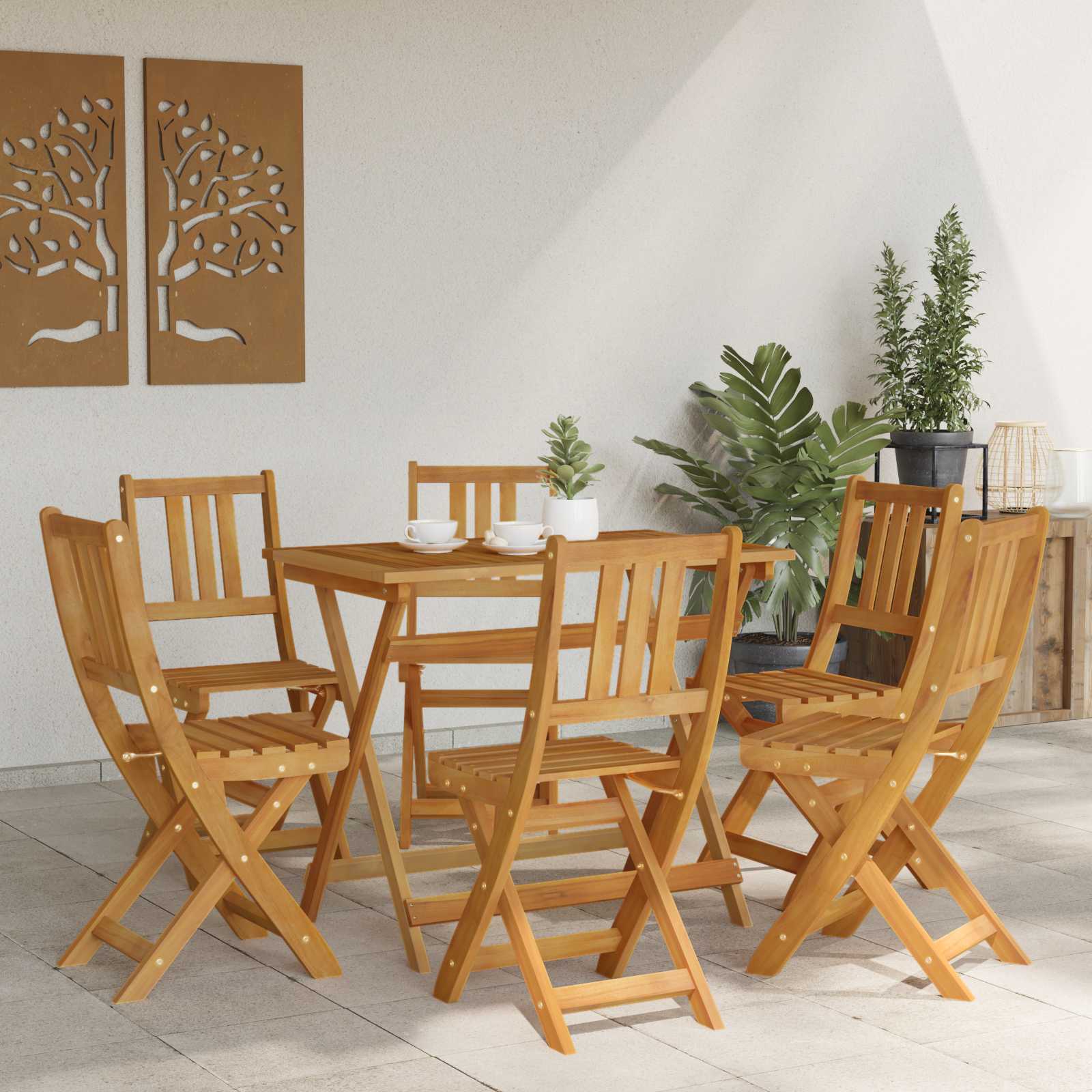 Bistrostoelen voor buiten 6 pcs Naturel Massief Acaciahout is nu te koop bij PeponiXL, paradijselijk wonen!