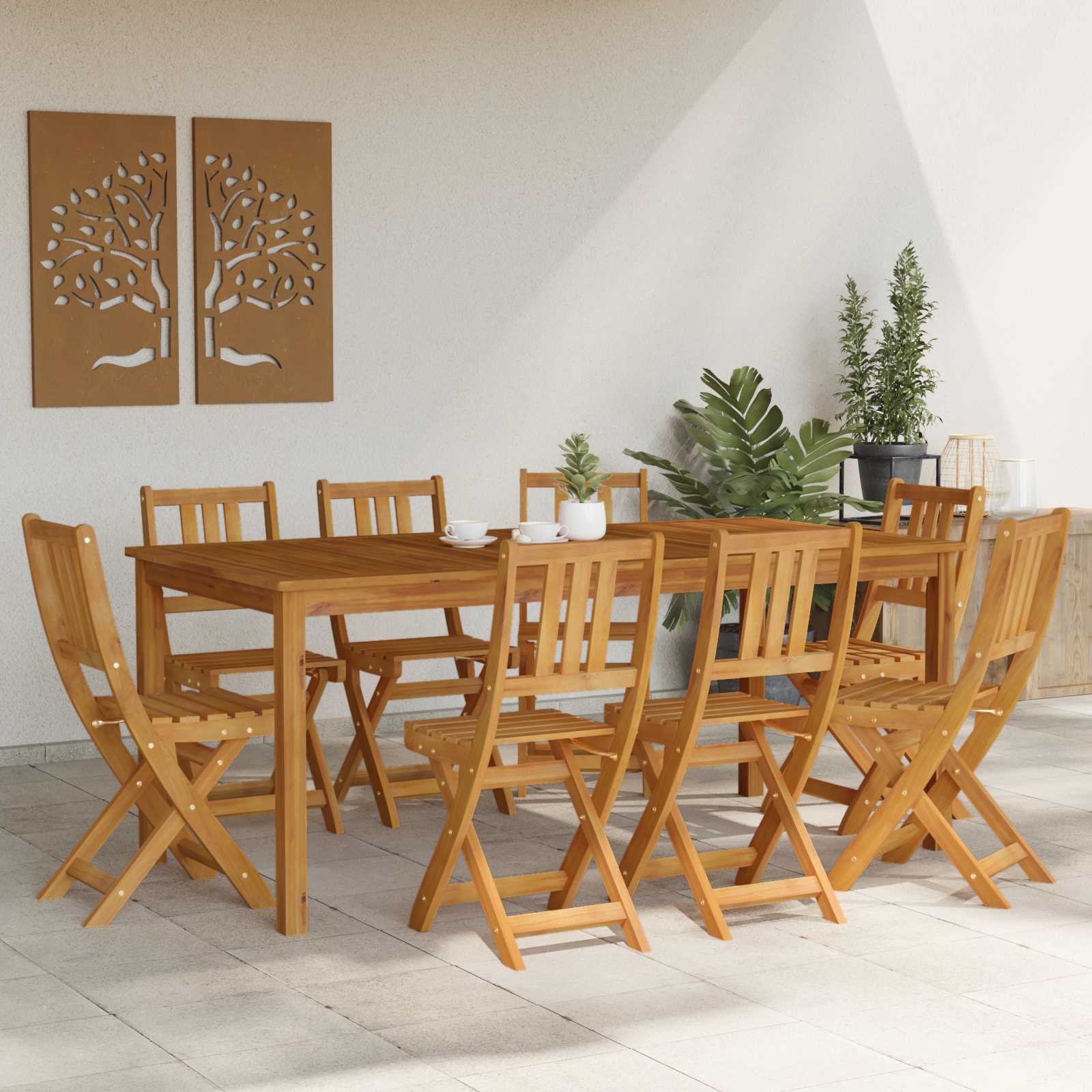 Bistrostoelen voor buiten 8 pcs Naturel 40 x 42 x 85 cm is nu te koop bij PeponiXL, paradijselijk wonen!