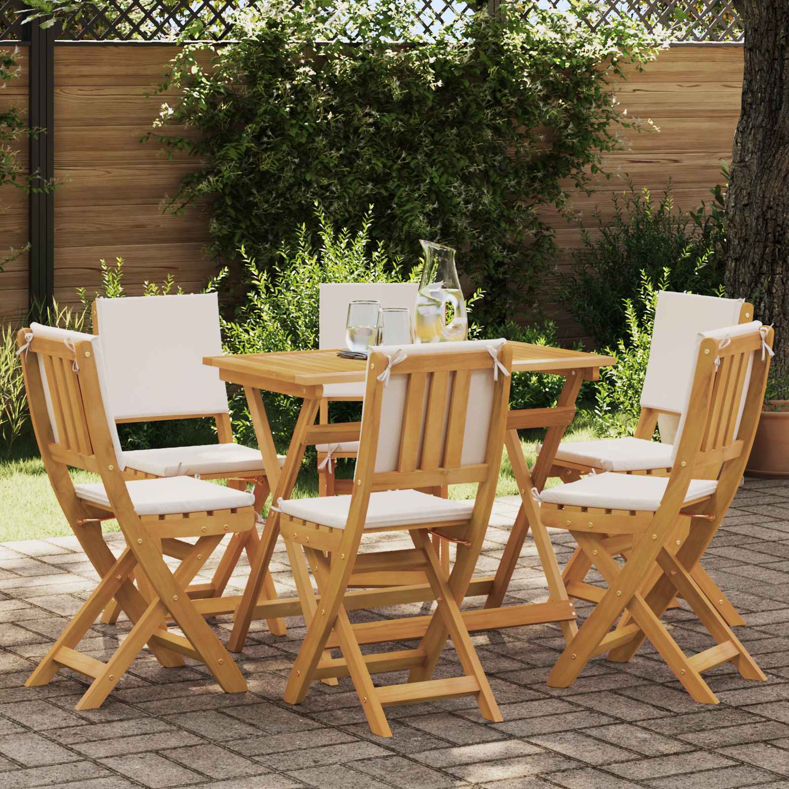 Bistrostoelen voor buiten 6 pcs Crèmewit 38 x 46 x 85 cm is nu te koop bij PeponiXL, paradijselijk wonen!