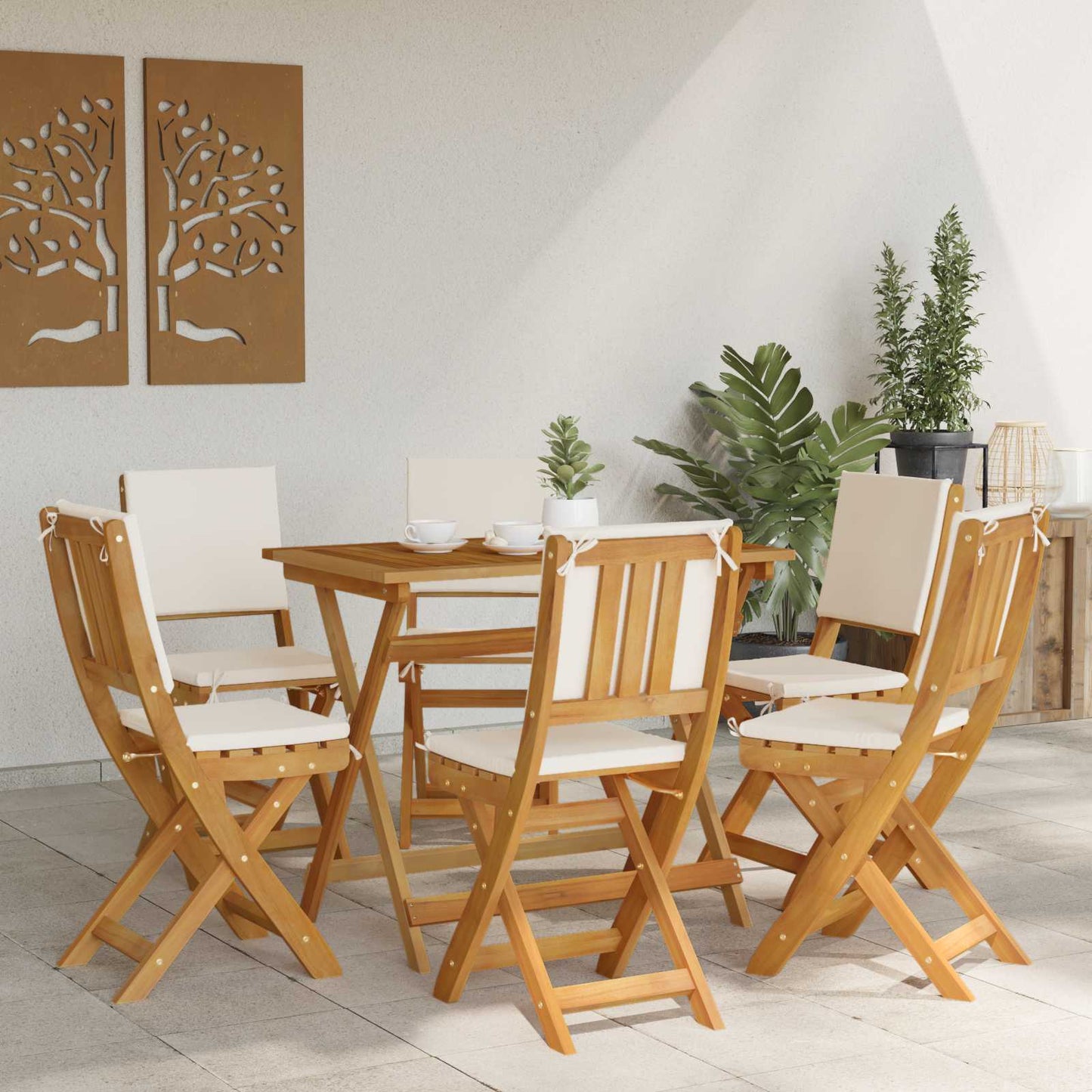 Bistrostoelen voor buiten 6 pcs Crèmewit 38 x 46 x 85 cm is nu te koop bij PeponiXL, paradijselijk wonen!