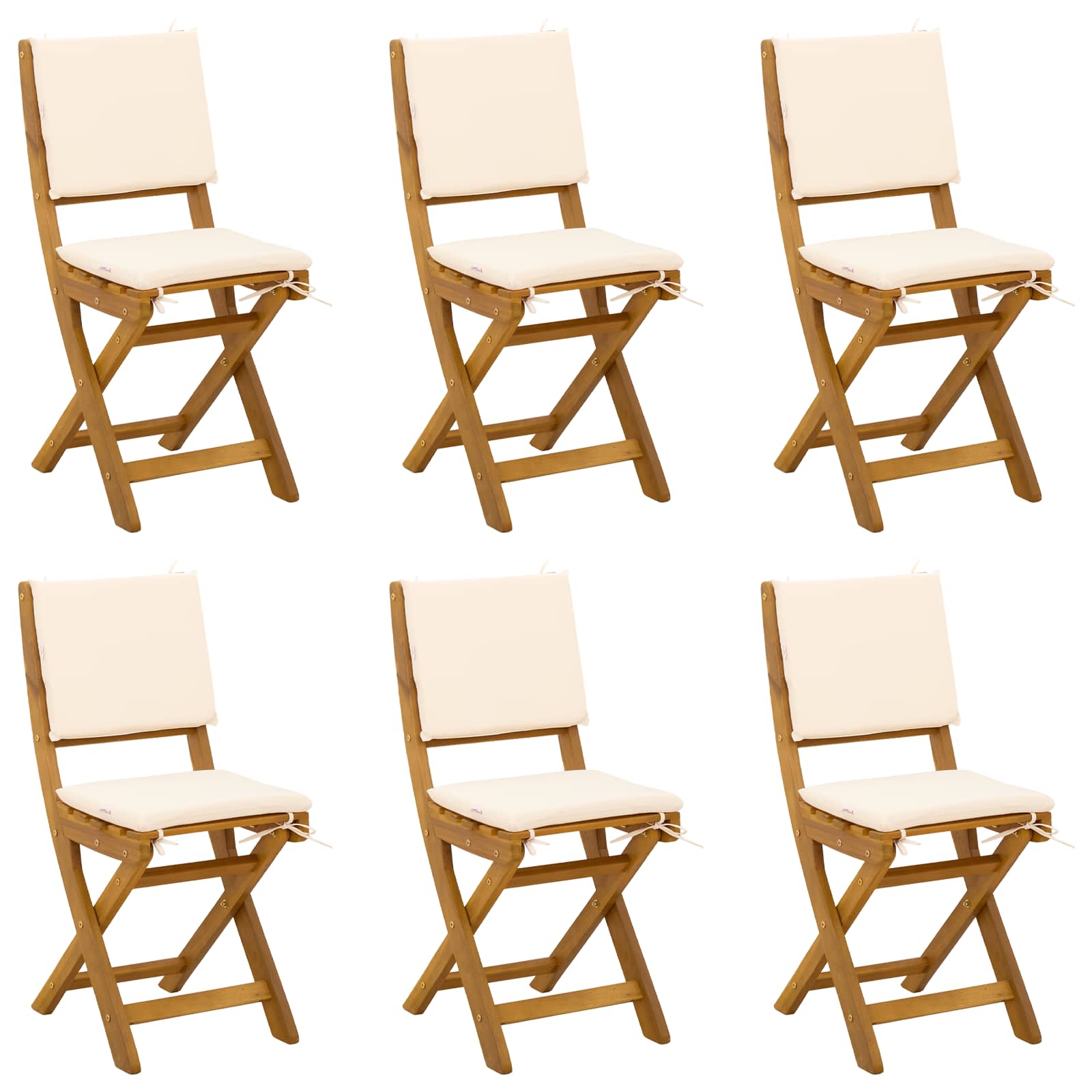 Bistrostoelen voor buiten 6 pcs Crèmewit 38 x 46 x 85 cm is nu te koop bij PeponiXL, paradijselijk wonen!