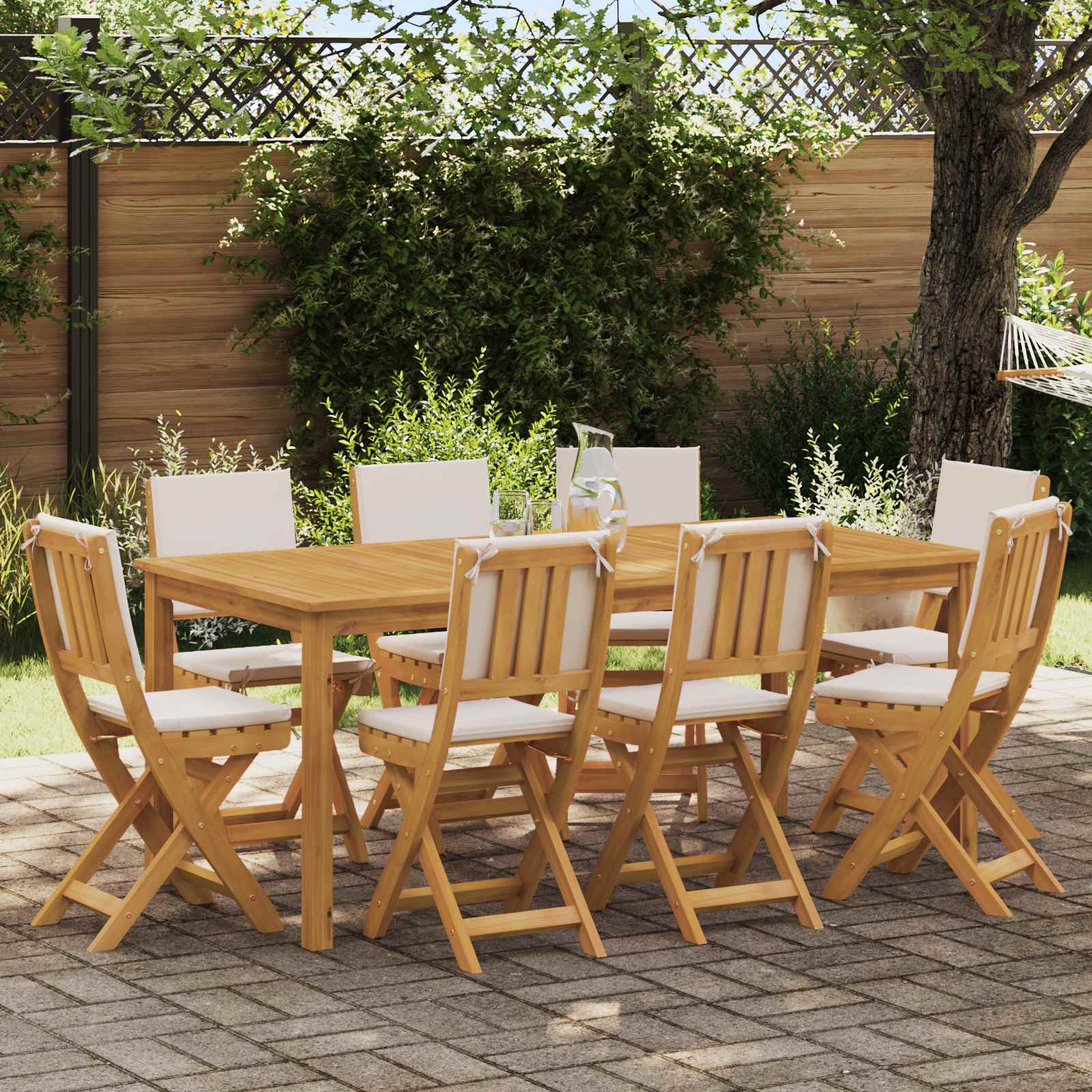 Bistrostoelen voor buiten 8 pcs Crèmewit 38 x 46 x 85 cm is nu te koop bij PeponiXL, paradijselijk wonen!