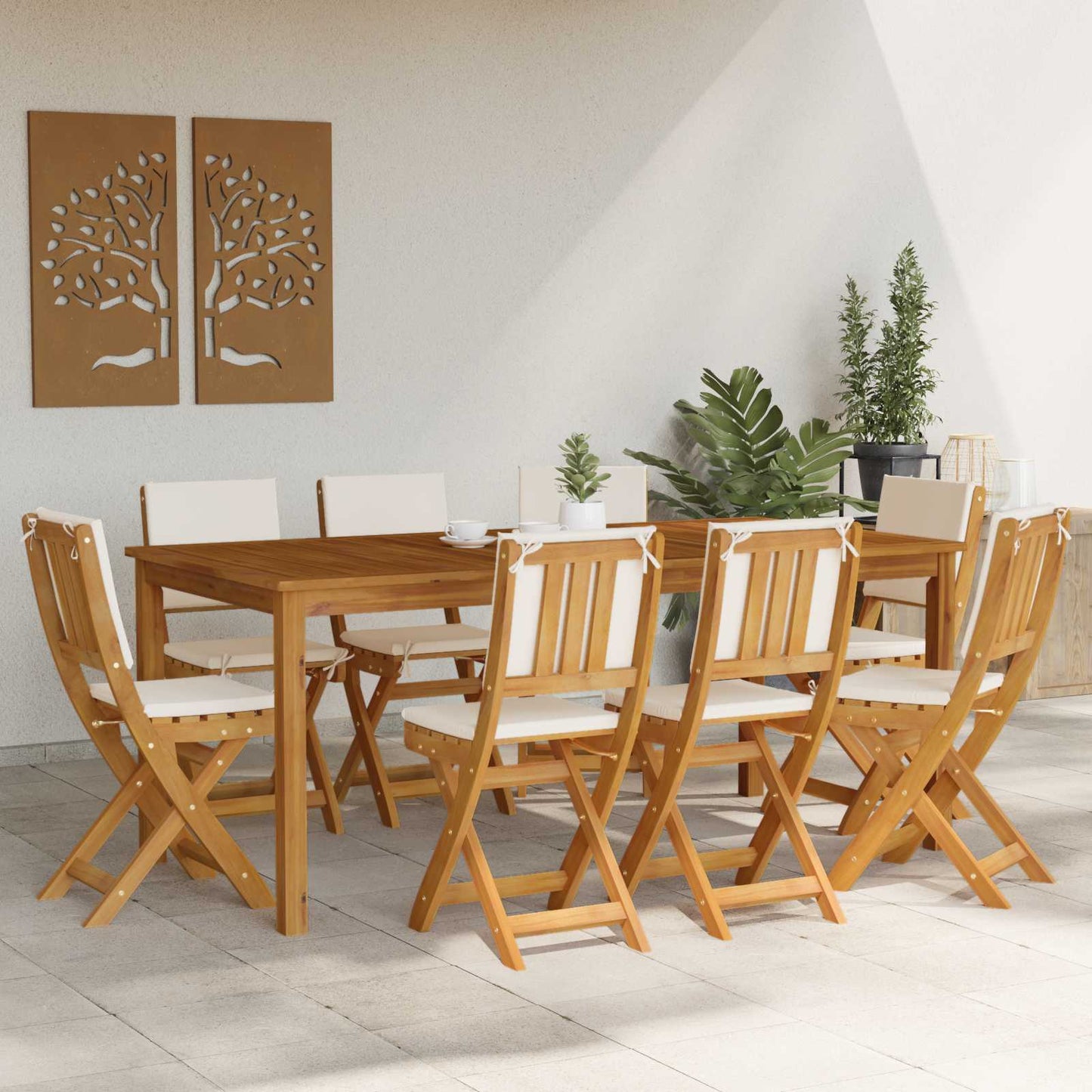 Bistrostoelen voor buiten 8 pcs Crèmewit 38 x 46 x 85 cm is nu te koop bij PeponiXL, paradijselijk wonen!