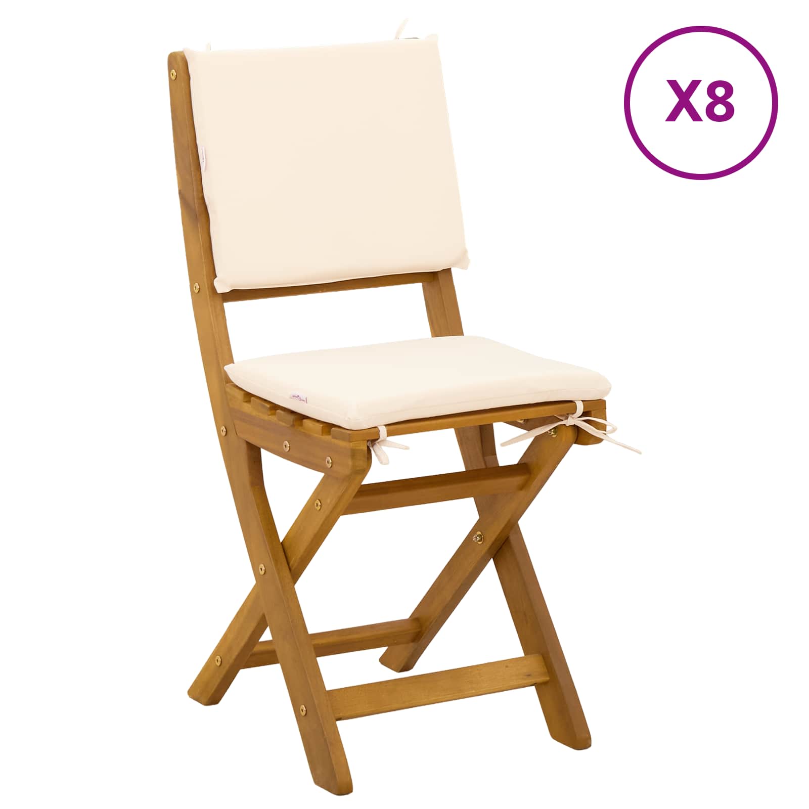 Bistrostoelen voor buiten 8 pcs Crèmewit 38 x 46 x 85 cm is nu te koop bij PeponiXL, paradijselijk wonen!